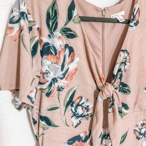 Midi pink floral dress